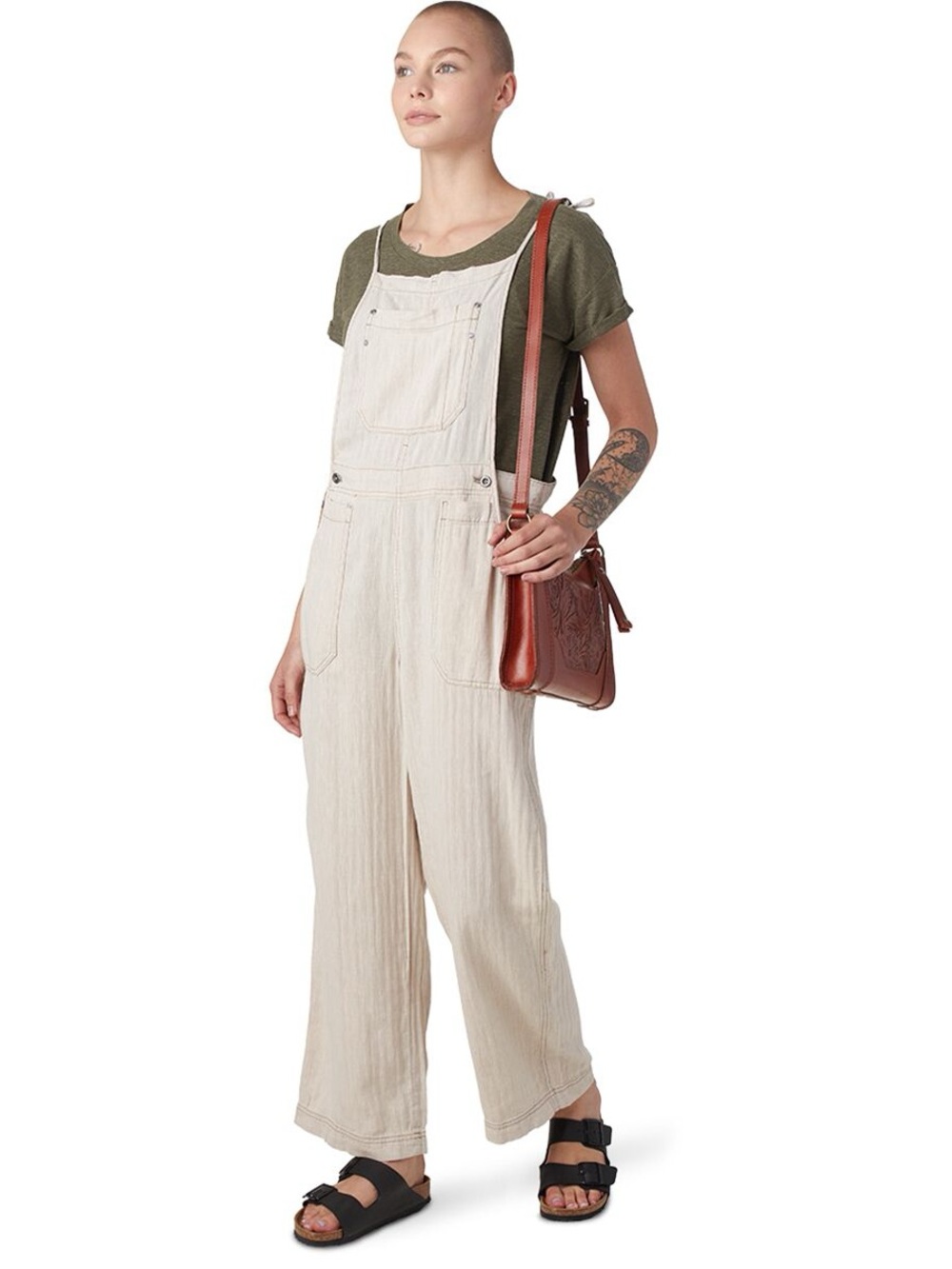 Free people natural sights linen overalls